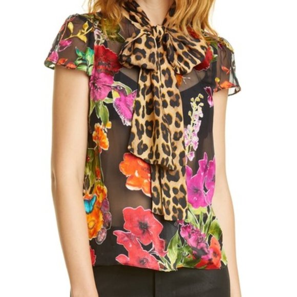 Alice + Olivia Jeannie Bow Cap Sleeve Butterfly - Picture 2 of 11